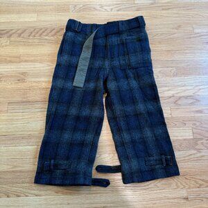 Yohji Yamamoto +Noir AW16 Plaid Wool Cropped Bondage Trousers Size 1